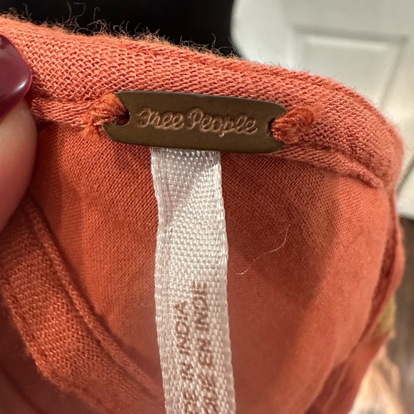 Free People Embroidered Burnt Orange Size S - Picture 6 of 8